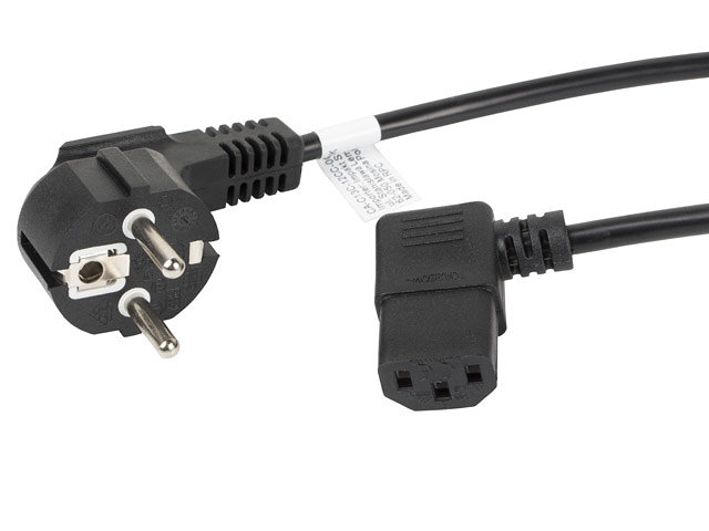 Lanberg de alimentacion schuko cee 7 - 7 a iec320 c13 acodado 1.8m