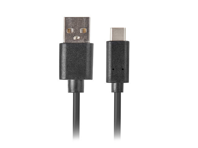 Lanberg USB 2.0 macho - USB tipo c macho quick charge 3.0 1m negro