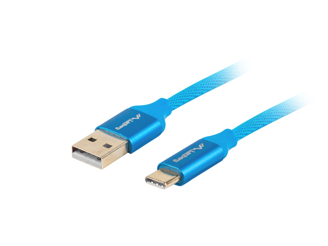 Lanberg USB 2.0 macho - USB tipo c macho quick charge 3.0 1m azul