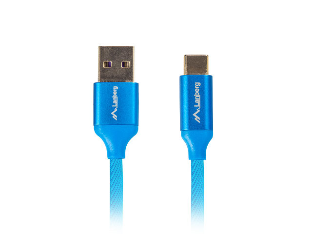 Lanberg USB 2.0 macho - USB tipo c macho quick charge 3.0 1.8m azul