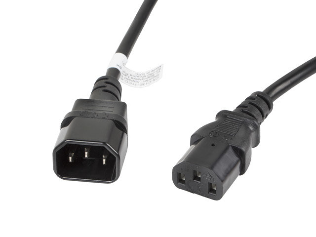 Lanberg Cable alargador alimentacion CPU iec320 c13 h - iec320 c14 m vde 3m