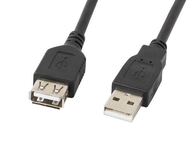 Lanberg alargador USB 2.0 macho hembra 0.7m negro