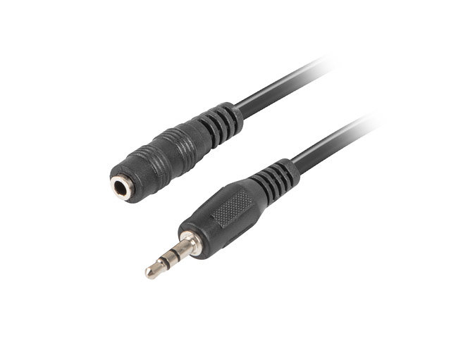 Lanberg estereo jack 3.5 mm macho a jack 3.5 mm hembra negro