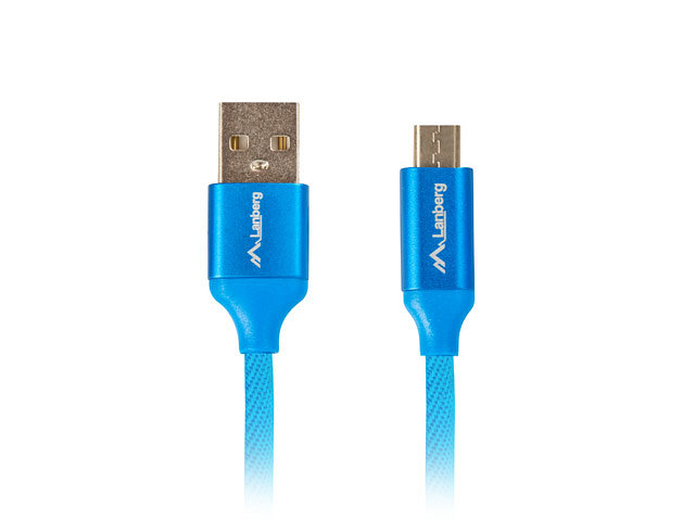 Lanberg USB 2.0 macho - micro USB macho quick charge 3.0 1.8m azul