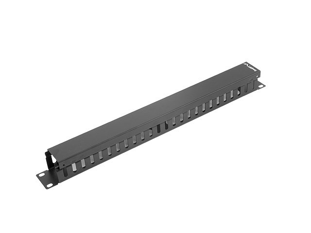 Lanberg Organizador de cables metalico 1u tipo a rack 19 negro