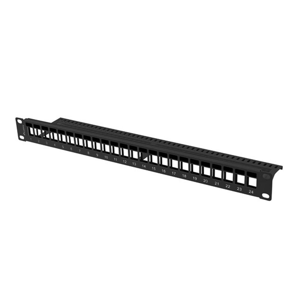 Lanberg Patch panel 24 puertos 1u rack 19 para modulos keystone negro