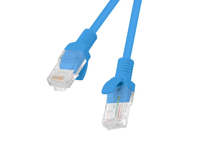Cable red lanberg latiguillo cat.6 utp 2m azul fluke passed