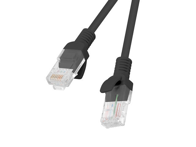 Cable red lanberg latiguillo cat.6 utp 2m negro fluke passed