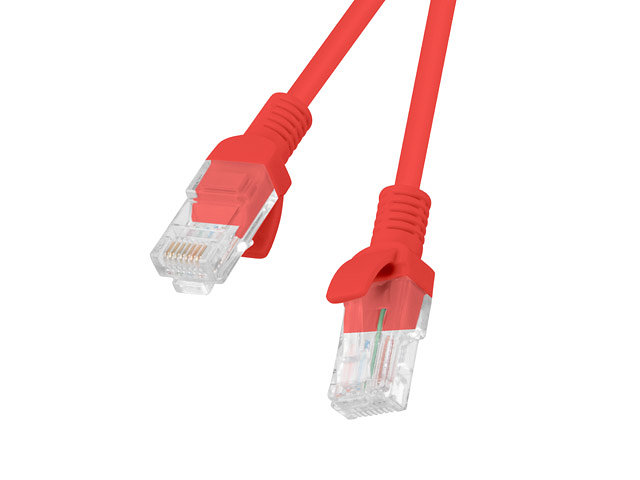 Cable red lanberg latiguillo cat.6 utp 0.5m rojo fluke passed