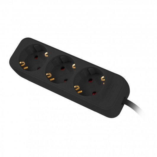 Lanberg Regleta 3 tomas schuko negra 1.5m