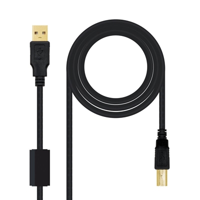 Nanocable Cable USB 2.0 tipo a USB tipo b 3m negro