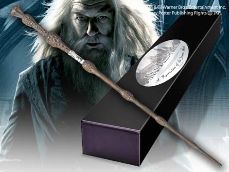 The noble collection Replica harry potter albus dumbledore varita con caja y placa de identificacion