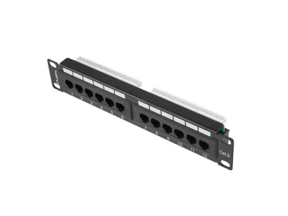Lanberg Patch panel 12 puertos 1u 10" negro