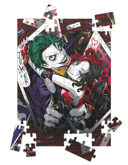 SD toys Puzle 100 efecto 3d joker y harley quinn manga universo dc