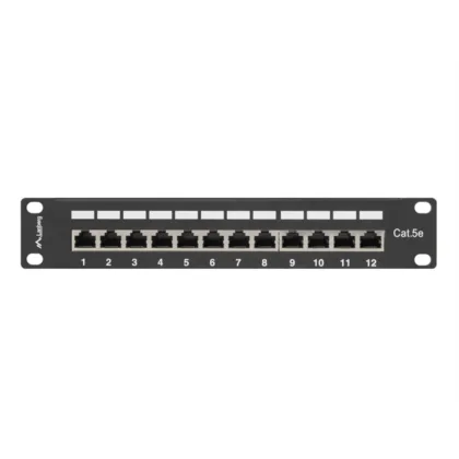Lanberg Patch panel 12 puertos 1u cat.6 10" negro
