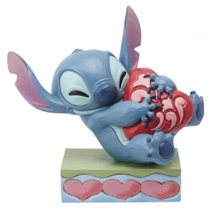 Enesco Figura disney stitch abrazando un corazón