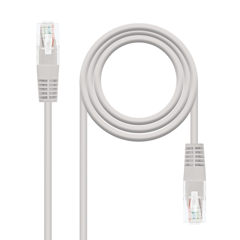 Cable red nanocable latiguillo rj45 utp cat5 0.5m gris