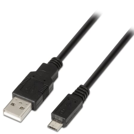Cable USB 2.0 Aisens A101-0029/ USB Macho - MicroUSB Macho/ 3m/ Negro