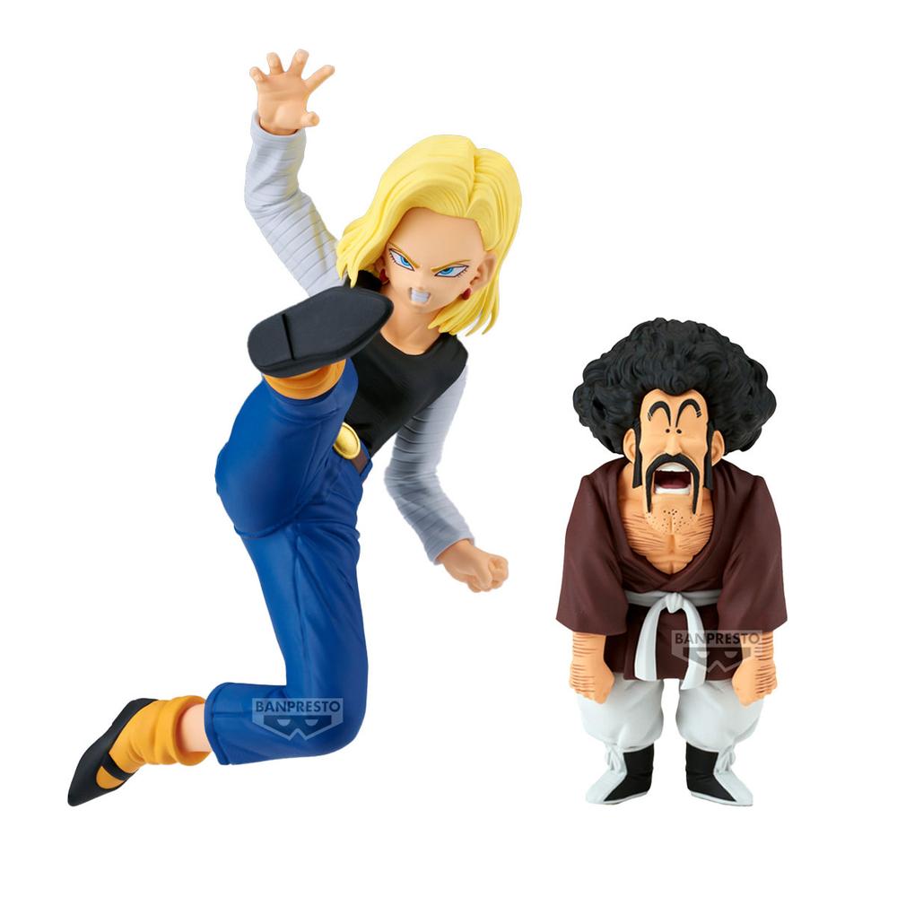 Figura banpresto dragon ball z match makers android 18 vs mr. satan (vs mighty mask)