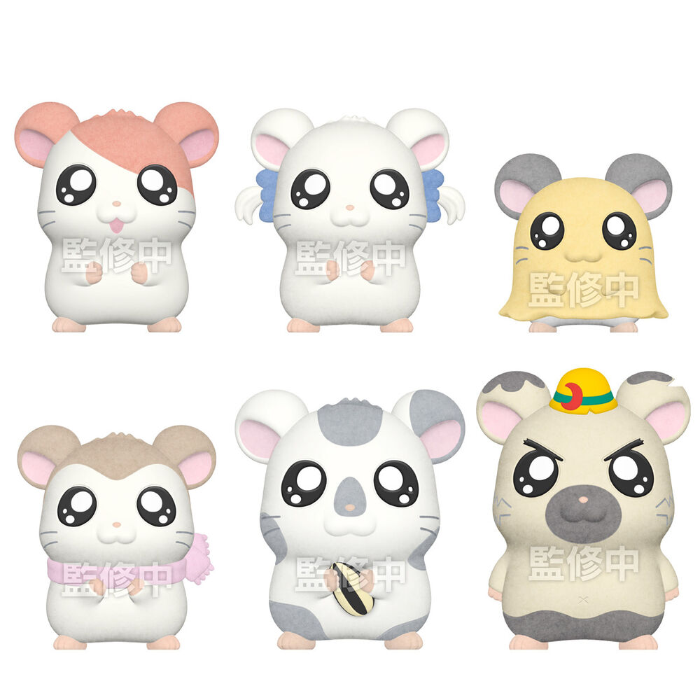 Hamtaro flocked doll 1 unidad aleatoria