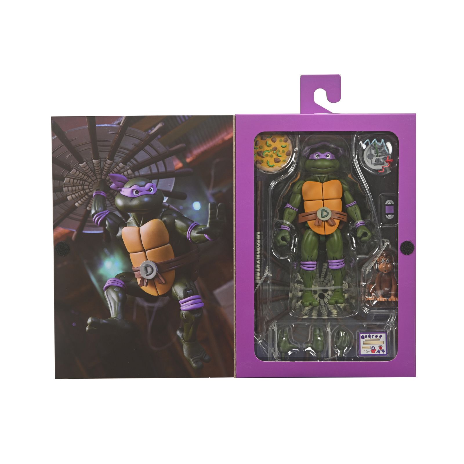 Neca Figura teenage mutant ninja turtles cartoon ultimate donatello vhs scale action 18cm