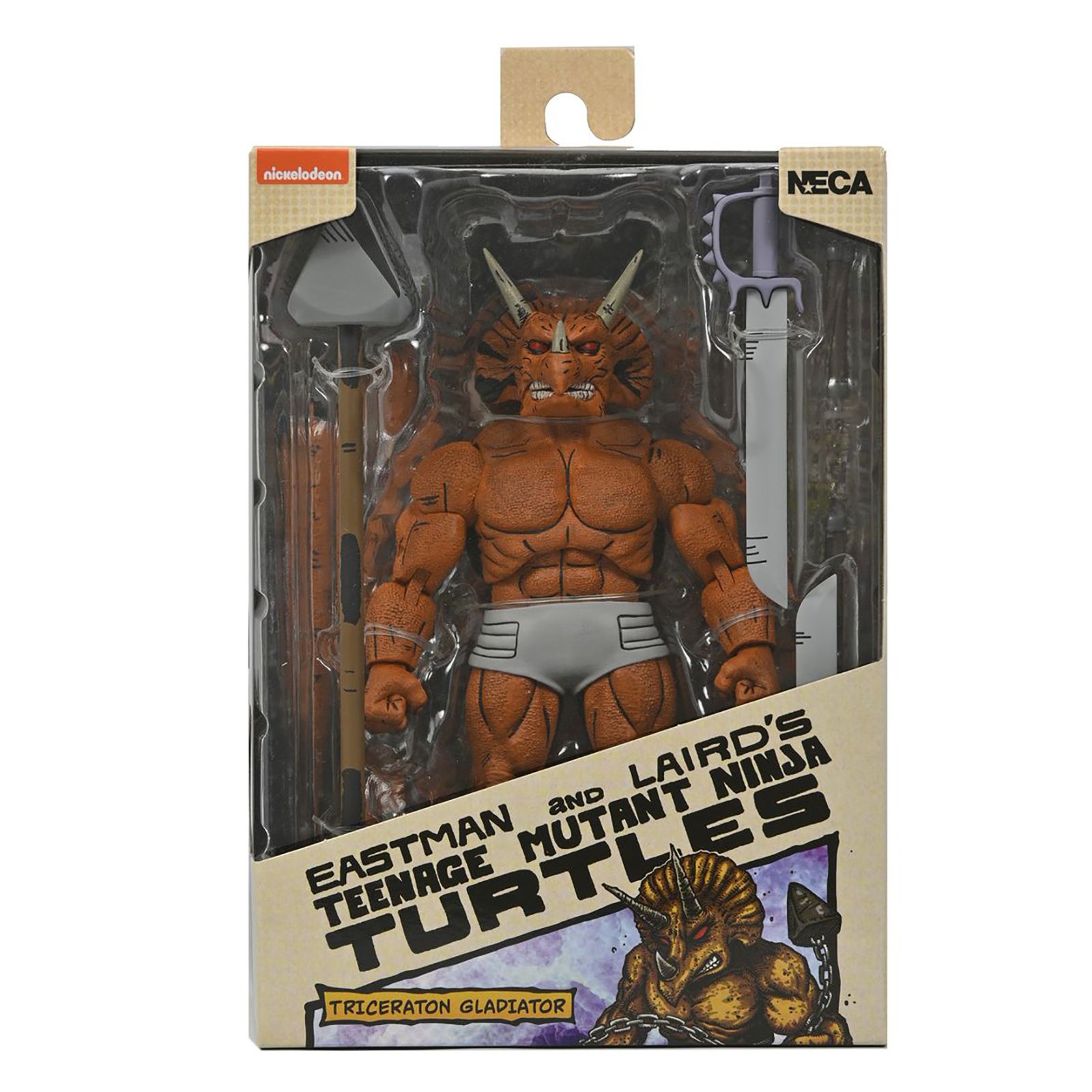 Figura neca teenage mutant ninja turtles mirage comics triceraton gladiator scale action 18cm