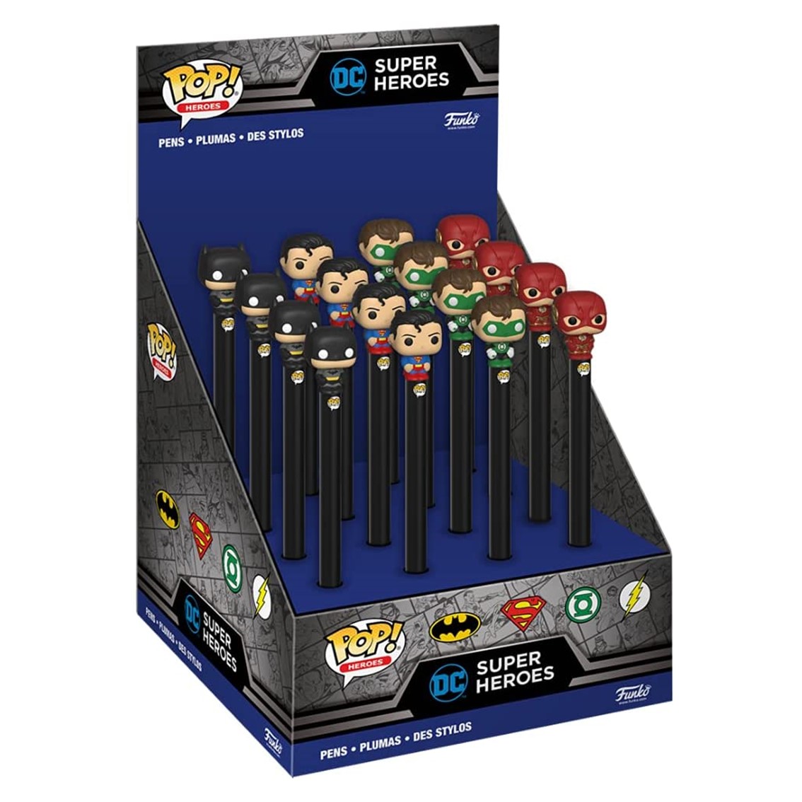 Funko pop pen topper boligrafo dc comics 1 unidad aleatoria batman superman linterna verde