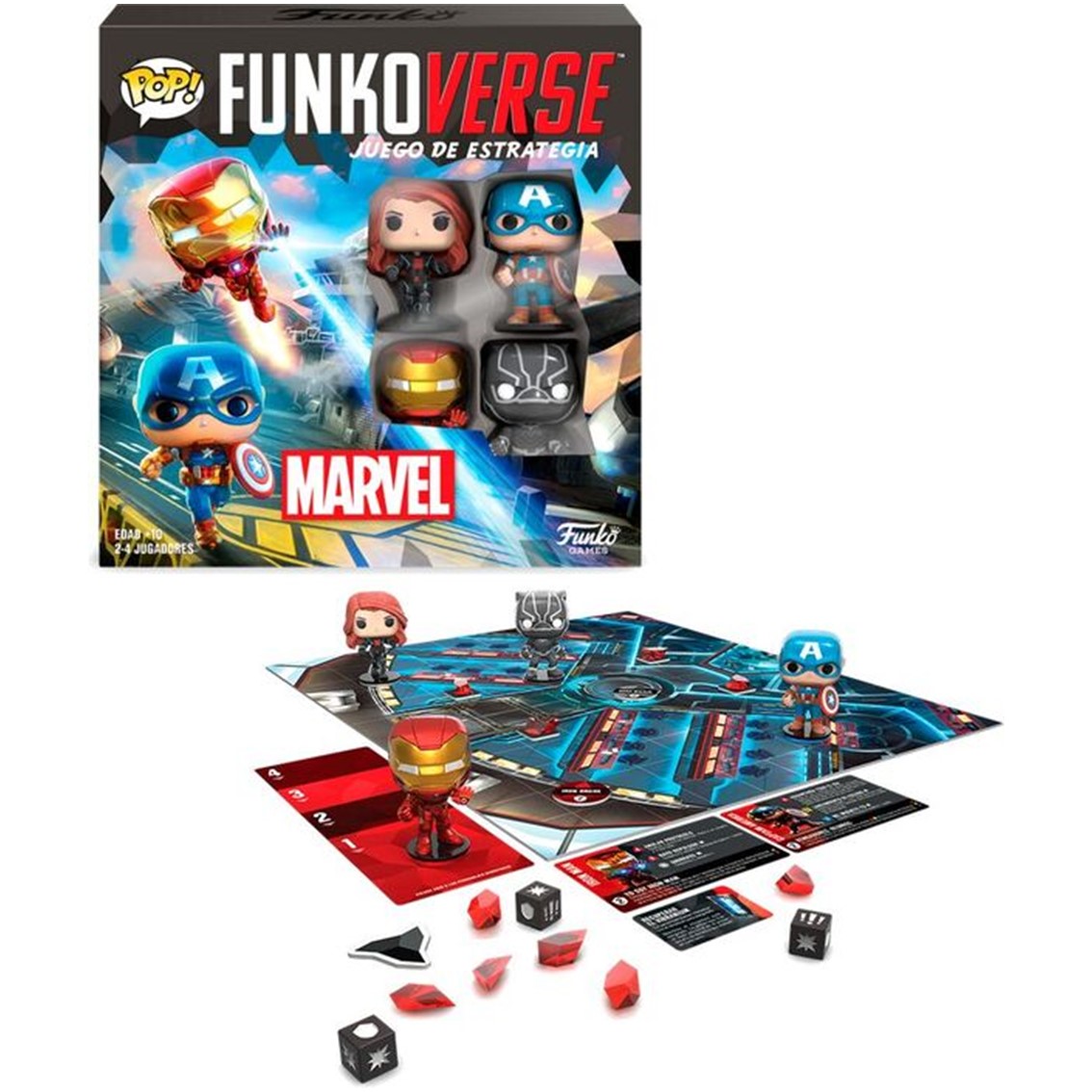 Funko Juego de mesa funkoverse marvel edicion 100 capitan america iron man viuda negra &…