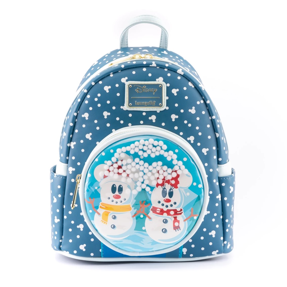 Loungefly Mochila disney minnie y mickey muñecos de nieve