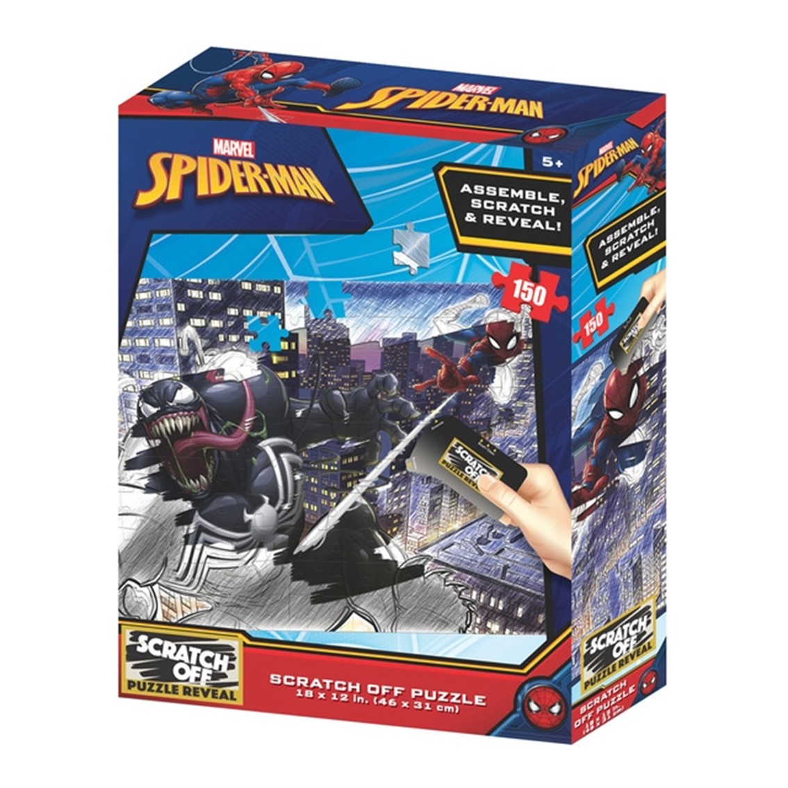 Puzzle para rascar prime 3d marvel spiderman vs venom 150 piezas