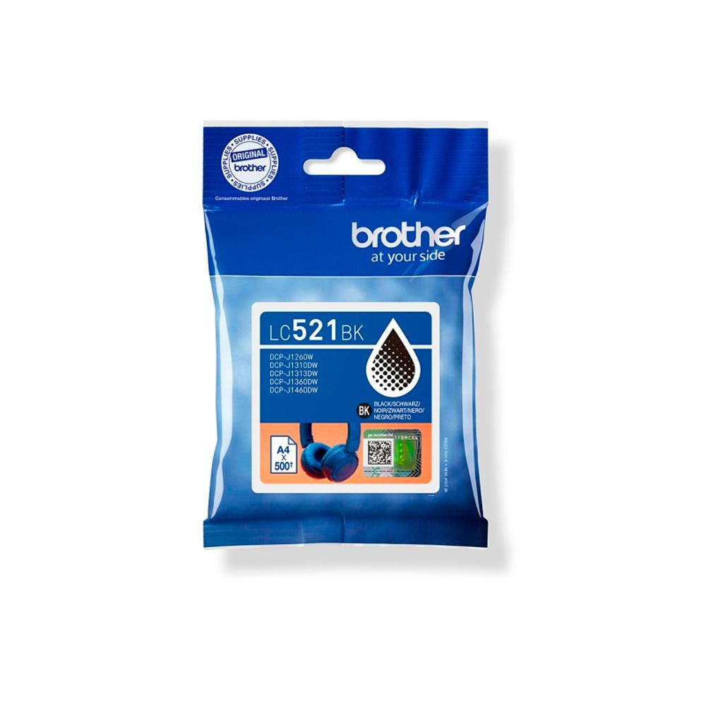 BROTHER Cartucho de tinta negra LC521BK 500 paginas