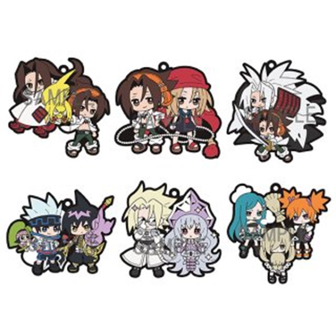 Megahouse Accesorio de colgante llavero rubber mascot shaman king set de 6