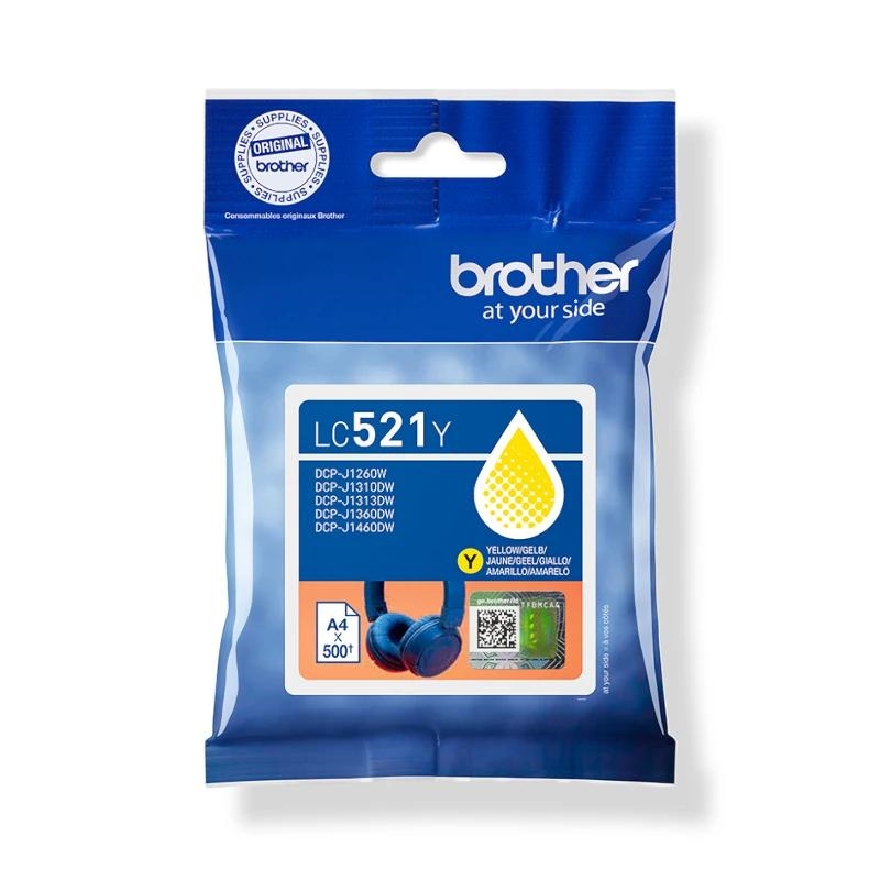 Brother Cartucho de tinta amarilla LC521Y 500 paginas