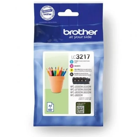 Brother Cartucho de Tinta Original LC3217VAL/ Multipack Negro / Cian