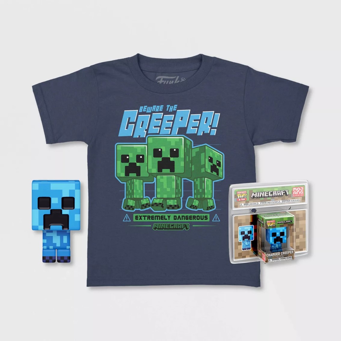 Funko Pop & tee minecraft charged creeper + camiseta talla m