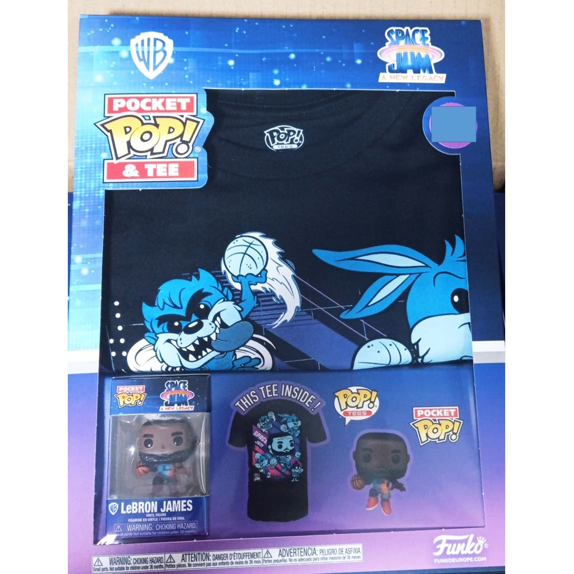 Funko Pop & tee space jam looney tunes lebron james + camiseta talla s