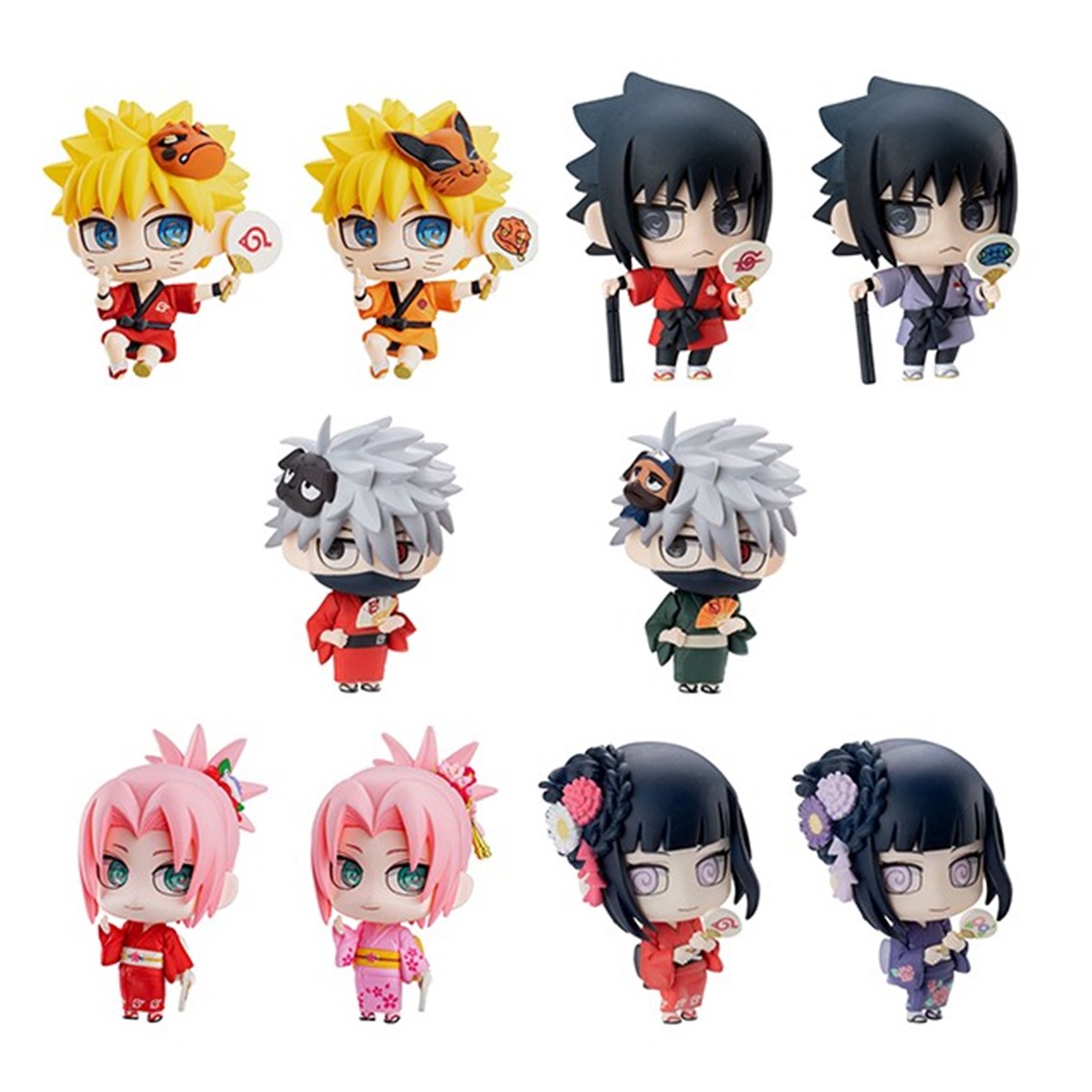 Megahouse Set figuras naruto shippuden petit chara land 10th anniversary