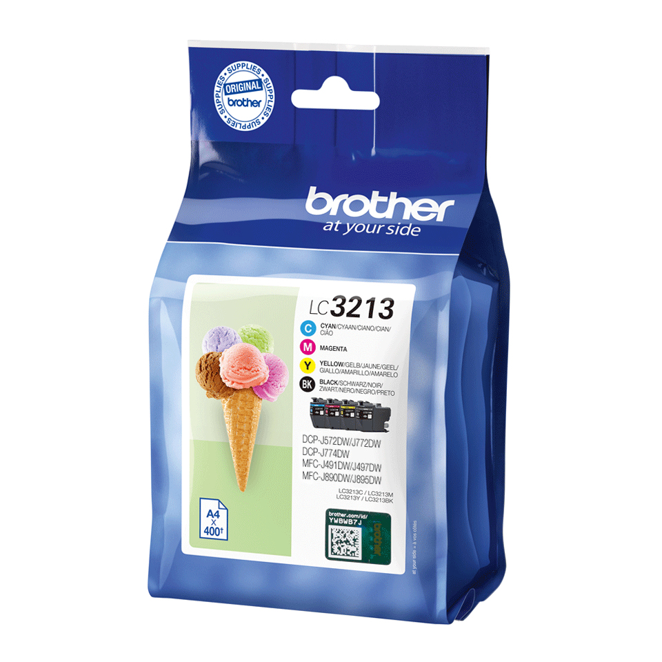 BROTHER Pack cartuchos de tinta negro, cian, magenta y amarillo LC3213VAL