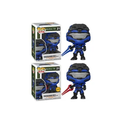 Funko pop videojuegos halo infinite mark v [b] con espada azul