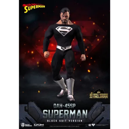 Figura beast kingdom dc comics superman dynamic8h traje negro