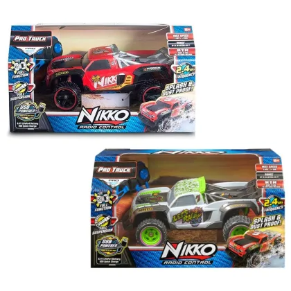 Bandai rojo Coche teledirigido nikko radio control pro truck color aleatorio