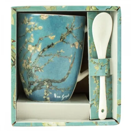Enesco Taza de cerámica con cuchara los almendros vincent van gogh