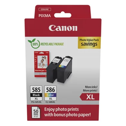 Canon Cartucho tinta pg 585xl + pg 586xl + papel fotografico