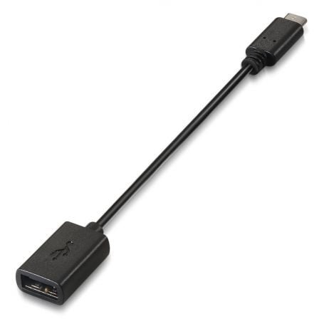 Cable USB 2.0 Tipo-C Aisens A107-0059/ USB Tipo-C Macho - USB Hembra/ 480Mbps/ 15cm/ Negro
