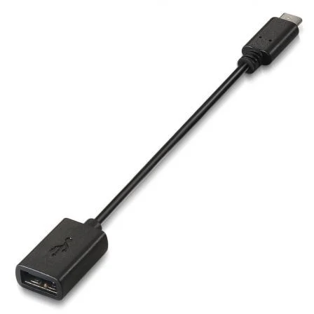 Cable USB 2.0 Tipo-C Aisens A107-0059/ USB Tipo-C Macho - USB Hembra/ 480Mbps/ 15cm/ Negro