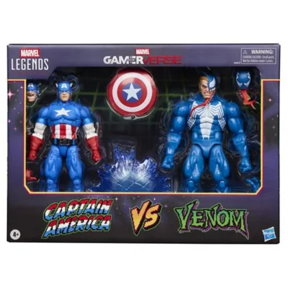 Hasbro Pack 2 figuras marvel legends gamerverse captain america vs venom