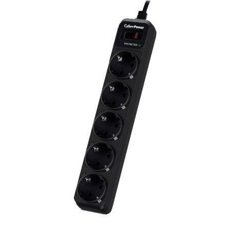 Regleta con interruptor Cyberpower B0520SC0-DE/ 5 Tomas de corriente/ 1.8m/ Negra