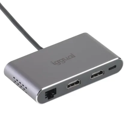 iggual Hub C 8 en 1 2xHDMI 2xUSB 2xSD – RJ45