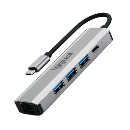 iggual Hub tipo C 5 puertos 3xUSB + – RJ45
