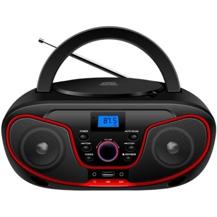 Radio CD Daewoo DW3013/ 4W/ a Pilas/ Rojo